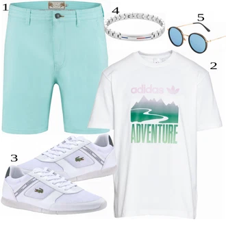 outfit mit Siva/Bela Superga Lacoste "Priložnostna oblačila"