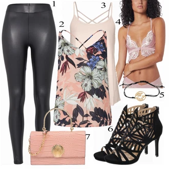 Vysoké Podpatky Outfit s Černá/Béžová/Oranžová Bullboxer "Letní prázdniny"