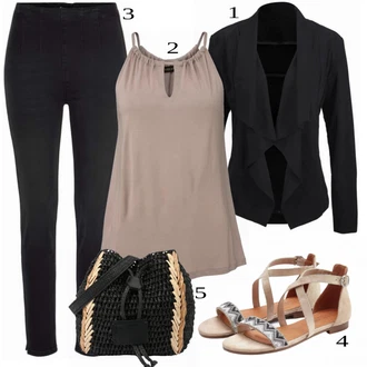 Outfit sa Crna Traper Jakna Lascana "Tvoj otmjeni outfit"