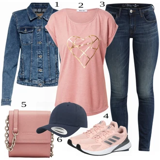 Baseball Outfit s Modrá/Šedá/Tmavě modrá Kšiltovka Flexfit "Ulice Styl Outfit"Look: Baseball