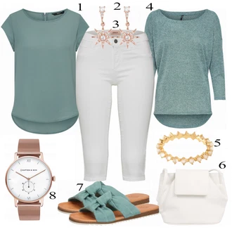 Outfit s Tyrkysový/Zelená Halenka a Tunika Tunika Only "Letní Ležérní Outfit"