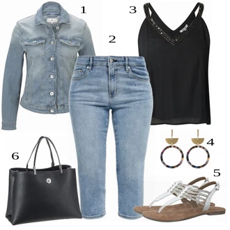 Outfit s Černá Ležérní top About You "Letní Ležérní Outfit"