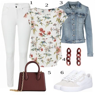 Outfit s Šedá Kabát/Podzimní bunda Vila "Letní Ležérní Outfit"