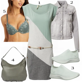 Outfit s Šedá Taška Přes Rameno ESPRIT "Skvělý pro volný čas"