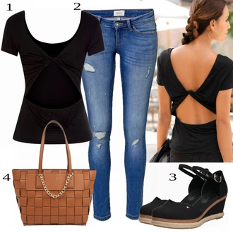 outfit mit Črna Casual Majica Buffalo "Tvoj cool outfit"