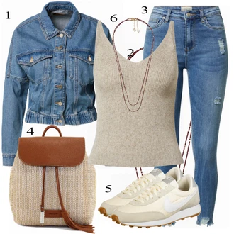 outfit mit Modra Kavbojke Hailys "Tvoj cool outfit"