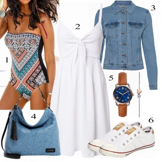 outfit mit Modra/Turkizna Denim Jakna VERO MODA "Tvoj cool outfit"