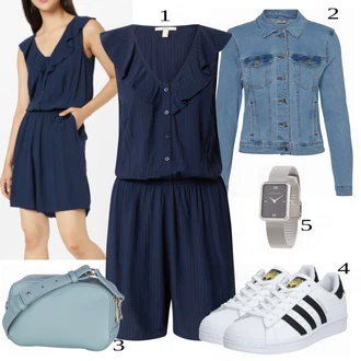 outfit mit Modra/Turkizna Denim Jakna VERO MODA "Tvoj cool outfit"