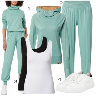 Outfit s Modrá Mikina/Teplák/Mikina/Dlouhý Zimní Kabát/Dlouhé Šaty/Dlouhá tylová sukně Fli Papigu "Sportovní outfit"