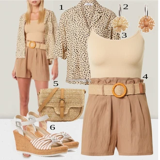 Outfit sa Pink/Bež/Plava Top DeFacto "Tvoj otmjeni outfit"