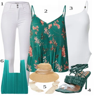 outfit mit Turkizna Čevlj Sandali river island "Tvoj udobni outfit"