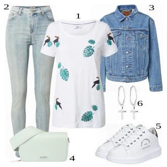 outfit mit Turkizna Denim Jakna levi's "Tvoja elegantna obleka"