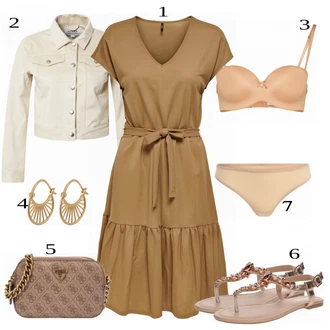 Outfit s Hnědá/Zelená Dlouhé Kardigany/Taška Přes Rameno/Dlouhé Šaty/Dlouhá tylová sukně/Dlouhý Zimní Kabát/Doplňek Guess "Tvůj otmjeni outfit"