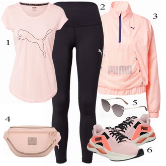 outfit mit Roza/Bež/Modra Srajca Puma "Športna oblačila"