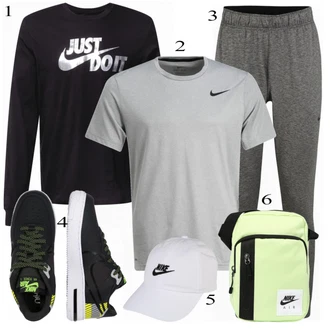 outfit mit Bela/Siva Klobuček Nike Sportswear "Športna oblačila"