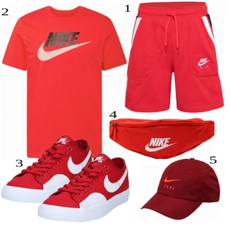 Poletne Outfiti mit Škrlatna Klobuček Nike "Priložnostna oblačila"