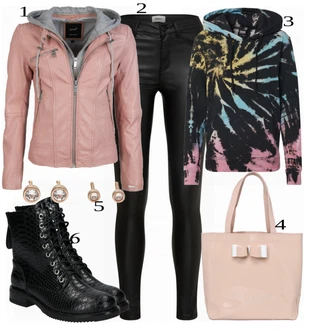 outfit mit Siva/Roza/Bež/Modra Torba za čez ramo Ted Baker "Zimska outfit"