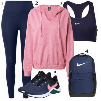 Športne Outfiti mit Modra Nike, Bež Nike, Modra Touring backpack Nike "Športna oblačila"