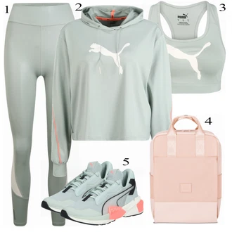 Outfit s Šedá Sportovní podprsenka Puma "Sportovní Oblečení"