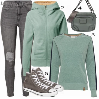 Svatba Outfit s Světle šedá/Šedá/Tmavě šedá Plátěná Teniska/Úzká Teniska/Zimní Tenisky Converse "Ulice Styl Outfit"Look: Bar, Škola, Koncert, Svatba