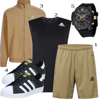 outfit mit Majica Adidas Performance, Črna Casual Majica Adidas Performance "Priložnostna oblačila"