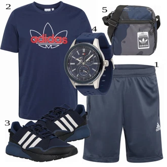 outfit mit Modra Majica Adidas Performance "Priložnostna oblačila"