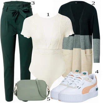 outfit mit Modra/Črna Hlača velika velikost VERO MODA "Stilna podoba za pomlad"