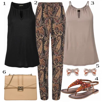 Outfit s Šedá Dlouhá Kalhoty/Dlouhé Šaty/Dlouhý Zimní Kabát/Dlouhá tylová sukně/Kalhoty Veľké Veľkosti Lascana "Hezký letní vzhled"