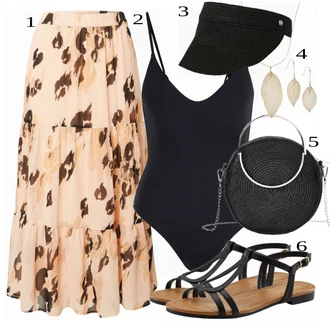 outfit mit Roza/Bež/Modra Krilo VERO MODA "Tvoj cool outfit"