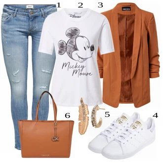 Ležérní outfity Business s Oranžová/Hnědá Nezařazené Pieces "Ulice Styl Outfit"Look: Kancelář, Jazz, Business, Francouzské, Chytrý příležitostný, Cool