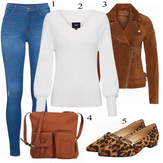 Italský Outfit s Šedá/Hnědá/Khaki/Béžová Bunda s Bočním Zipem/Kožené Bund Kožená vintage bunda/Bunda z Umělé Kůže/Motorkářské Bund/Kožené Bund/Motorkářská bunda Freaky Nation "Ulice Styl Outfit"Look: Emo, Italský, Western, 80tá léta