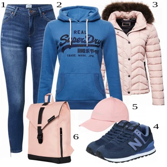 Outfit s Modrá Teniska New Balance "Ulice Styl Outfit"