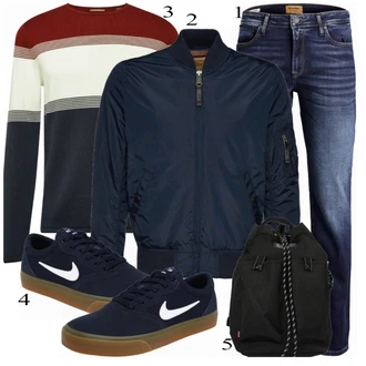 outfit mit Modra Alpha Industries "Priložnostna oblačila"