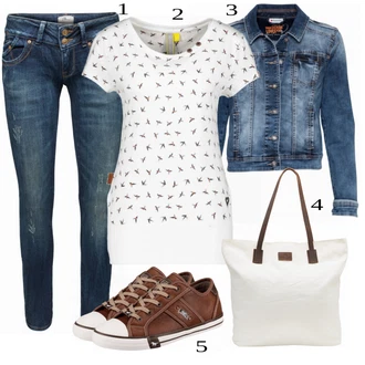 Outfit s Červená Teniska/Zimní bota Mustang "Stylové kombinace pro volný čas"