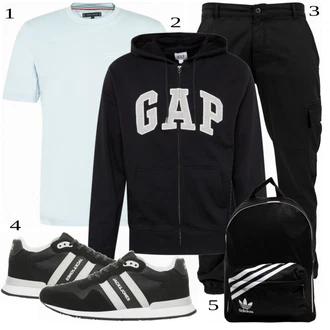 outfit mit Črna Superga Jack & Jones "A"