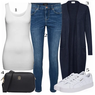 Pletený Outfit s Tmavě modrá Pletenina veľkej veľkosti/Šaty Móda Pro Plnoštíhlou Vila "Ulice Styl Outfit"