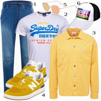 outfit mit Rumena Čevlj Superga New Balance "Priložnostna oblačila"