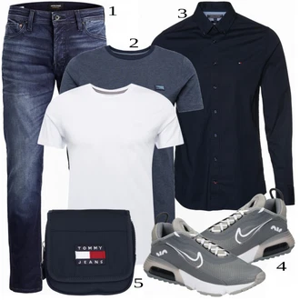 outfit mit Črna Poslovna Srajca Tommy Hilfiger "Priložnostna oblačila"
