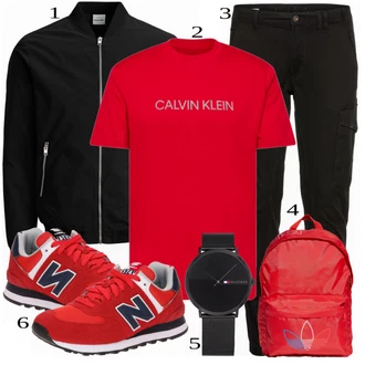 outfit mit Rdeča Superga New Balance "Priložnostna oblačila"