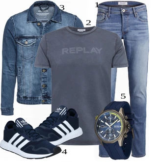 outfit mit Turkizna Denim Jakna "Priložnostna oblačila"