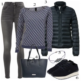 Outfit s Šedá Pletený Oděv Heine "Styl Ležérní"