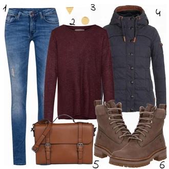 Outfit s Hnědá Bota Kozačka Timberland "Styletoday"