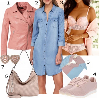 Outfit s Modrá/Béžová Šátek Zwillingsherz "Stylish Spring Combo"