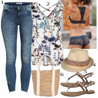 Outfit s Růžová/Světle modrá Bezdrátová podprsenka/Pánské boty ve velikosti 11/Kojící podprsenka/Odlehčovací podprsenka/Tričková Podprsenka/Podprsenka push-up bez ramínek/Vyztužený podprsenek/Push-Up Podprsenka/Zmenšující Podprsenek S.Oliver "Stylová letní nálada"