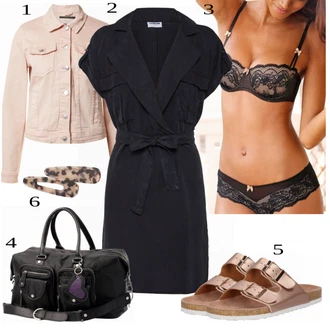 Outfit s Černá/Tmavě modrá Košilové šaty/Sakové Šaty/Šaty s Páskem/Zavinovací Šaty/Halenkové Šaty Noisy may "Stylová letní nálada"