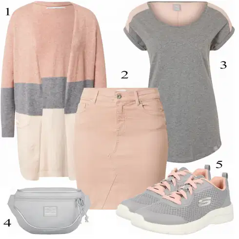 Roza Krila kombinirajte z Siva Superga Skechers, Bež/Roza/Modra Krila Only, Siva Casual Majice Iriedaily, Siva Torbe Johnny Urban, Roza/Bež/Modra Jopice Only
