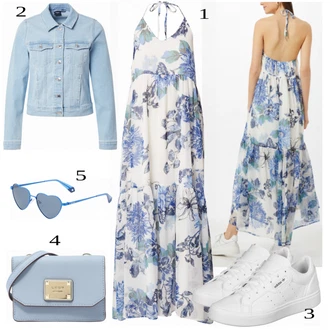 Outfit s Šaty Vila "Výrazný letní vzhled"