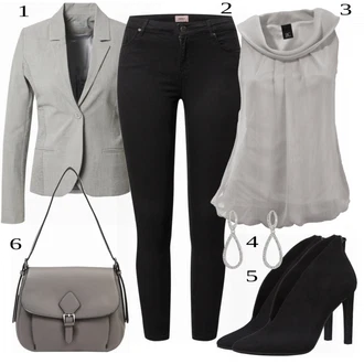 Outfit s Modrá Bota Na Podpatku MARCO TOZZI "Příležitostný Business Look"