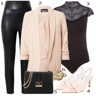 outfit mit Črna/Bela Priložnostni Vrh Pieces "Tvoj cool outfit"