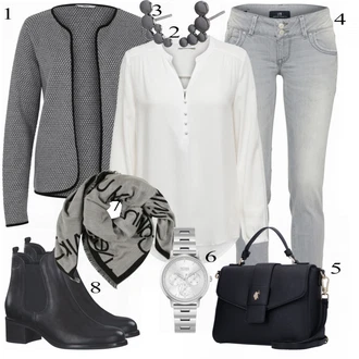 Ležérní outfity s Černá Chelsea Boty Tamaris "Ulice Styl Outfit"